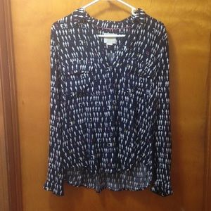 Maeve - Bird Print Long Sleeve Blouse - Size 10